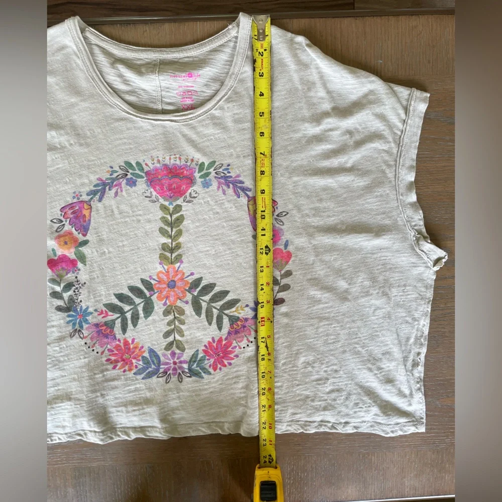 Natural Life Frankie Boxy Cotton T-Shirt - Moonstruck Peace Sign. Woman’s 2X - Picture 7 of 7